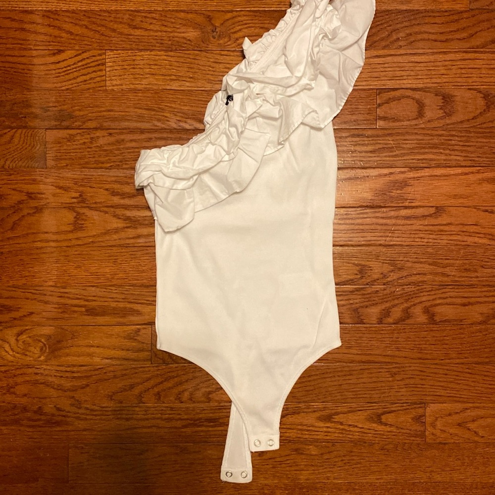 One Shoulder Ruffle Bodysuit